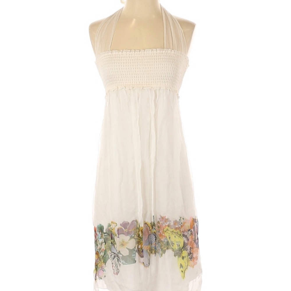 Max Studio Sheer White Floral Dress